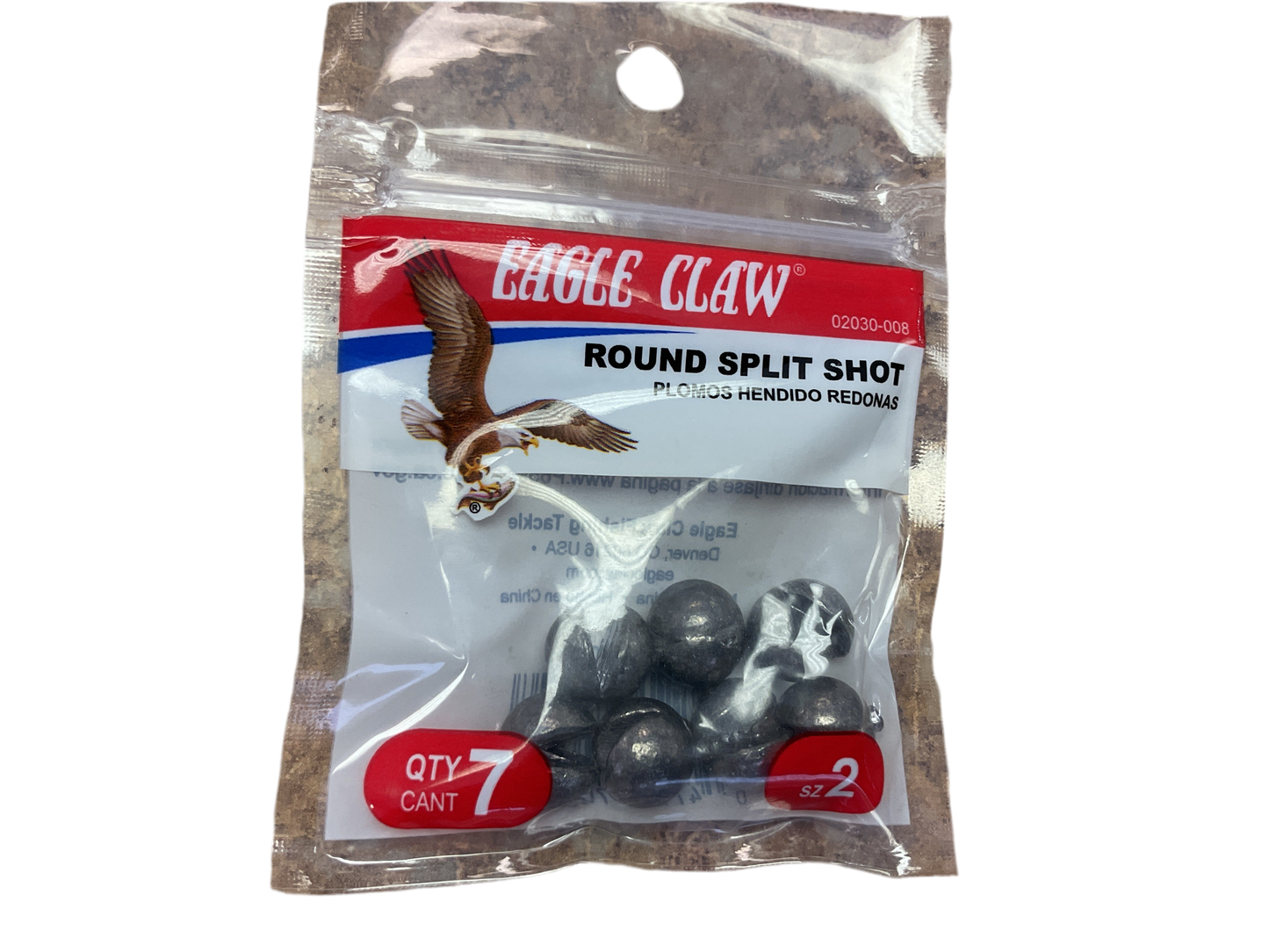Eagle Claw round split shot size 2-7 pk