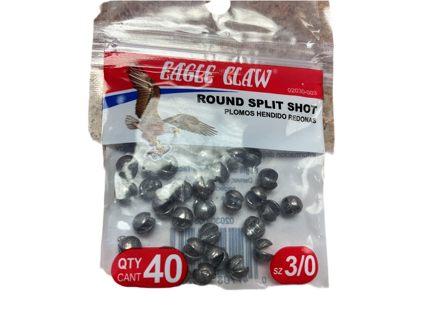 Eagle Claw round split shot 3/0-40pk