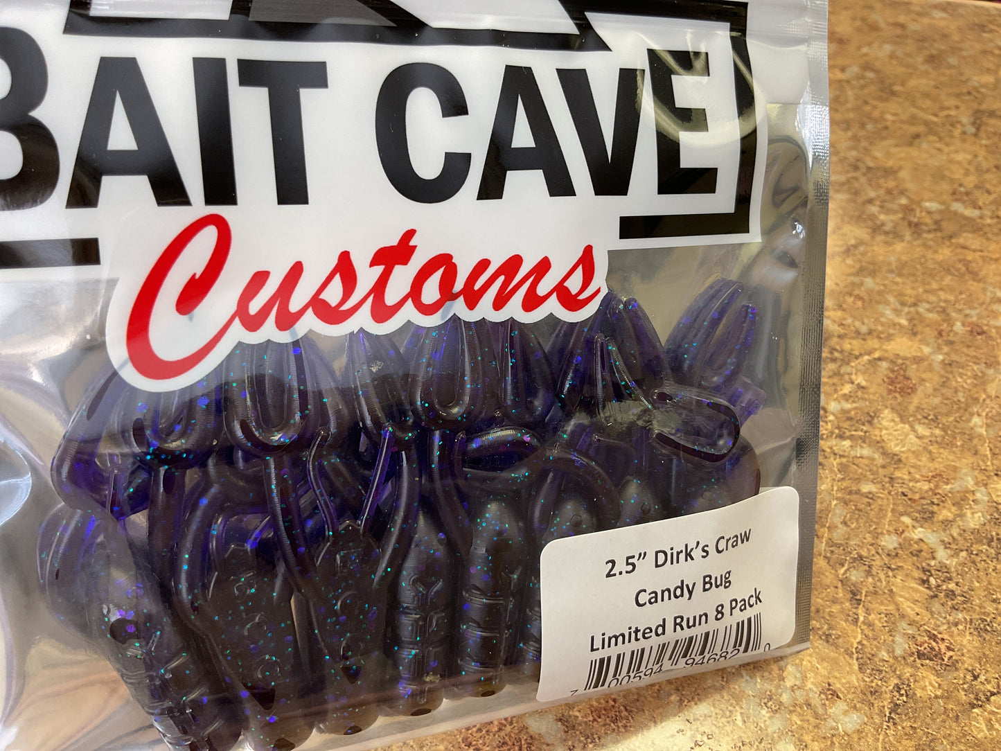 Bait Cave Customs 2.5” Dirks Craw (green pumpkin blue)or candy craw