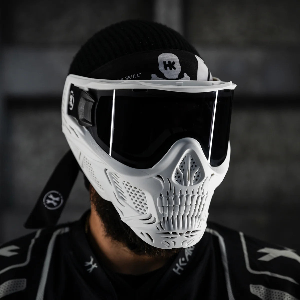 HSTL® SKULL GOGGLE "GHOST" - WHITE W/ SMOKE LENS