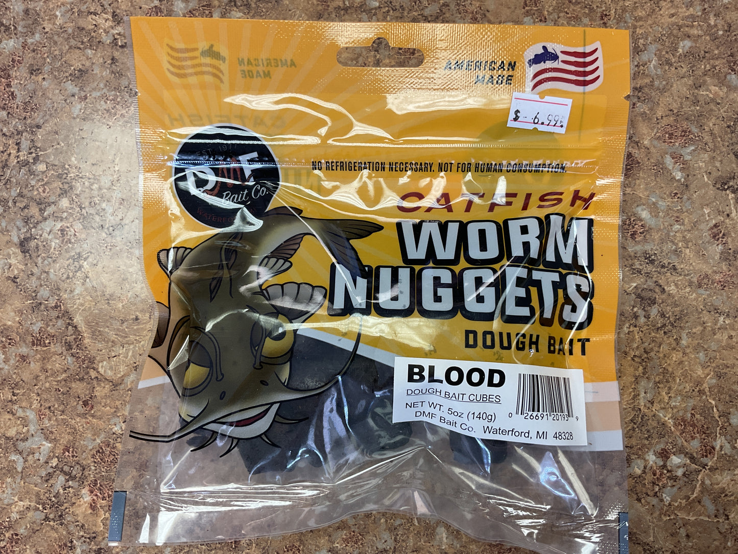 DMF Bait Co Catfish Worm Nuggets Dough Bait (blood)