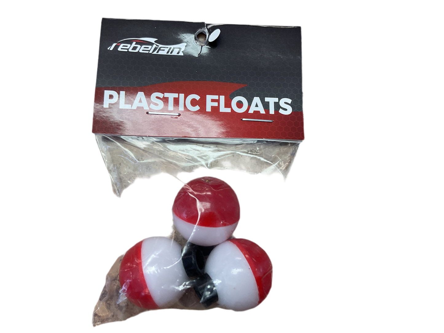 Rebelfin Plastic Floats 1” Red/White Bobber 3ct