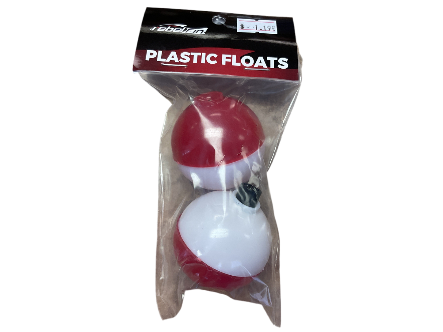 Rebelfin Plastic Floats 1 3/4” Red/White Bobber 2ct