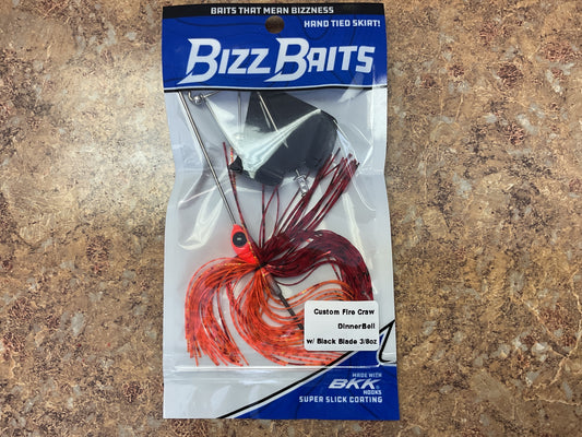 Bizz Baits Dinner Bell Buzz Bait 3/8oz (custom fire craw)