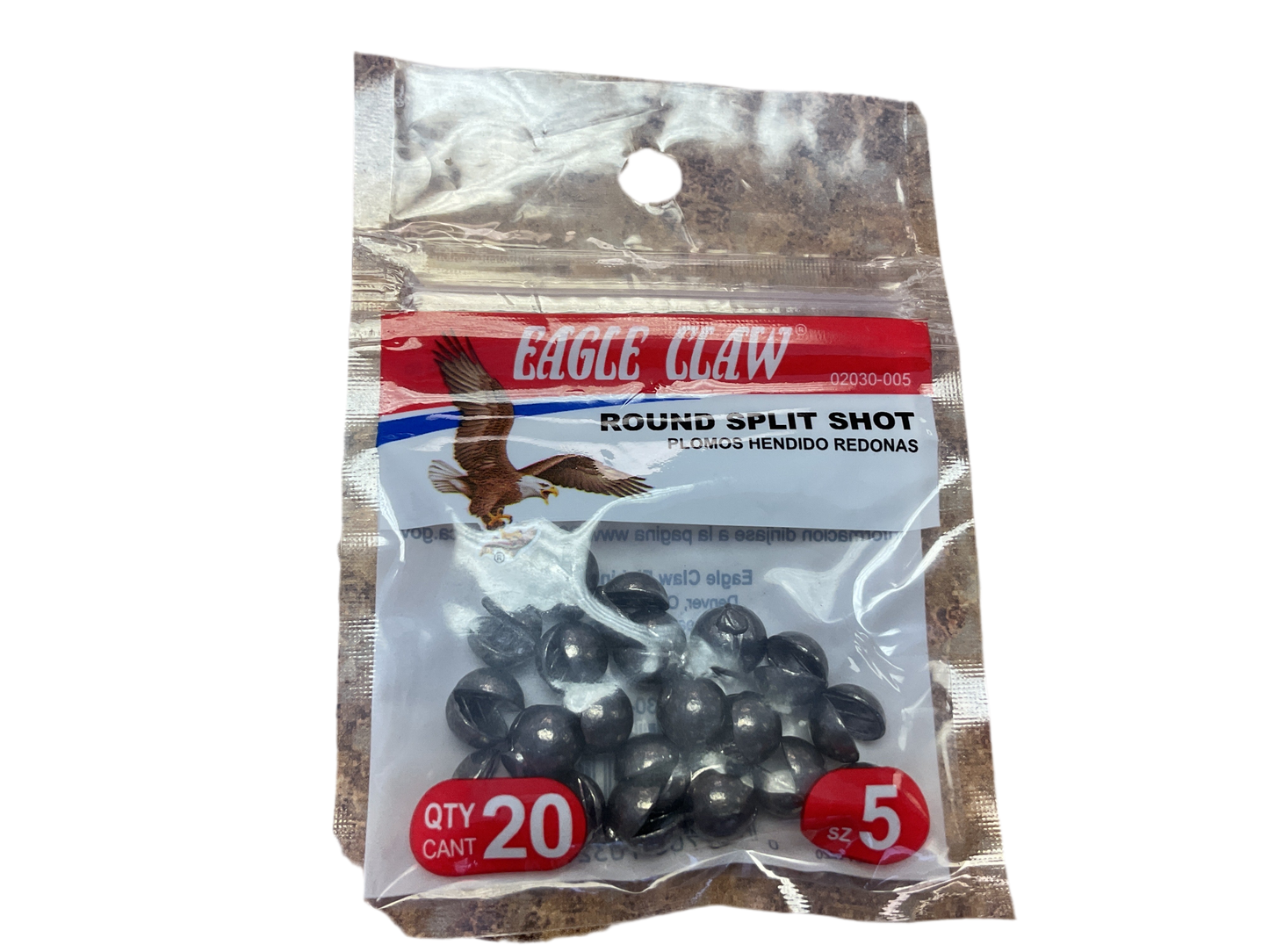 Eagle Claw round split shot size 5-20pk