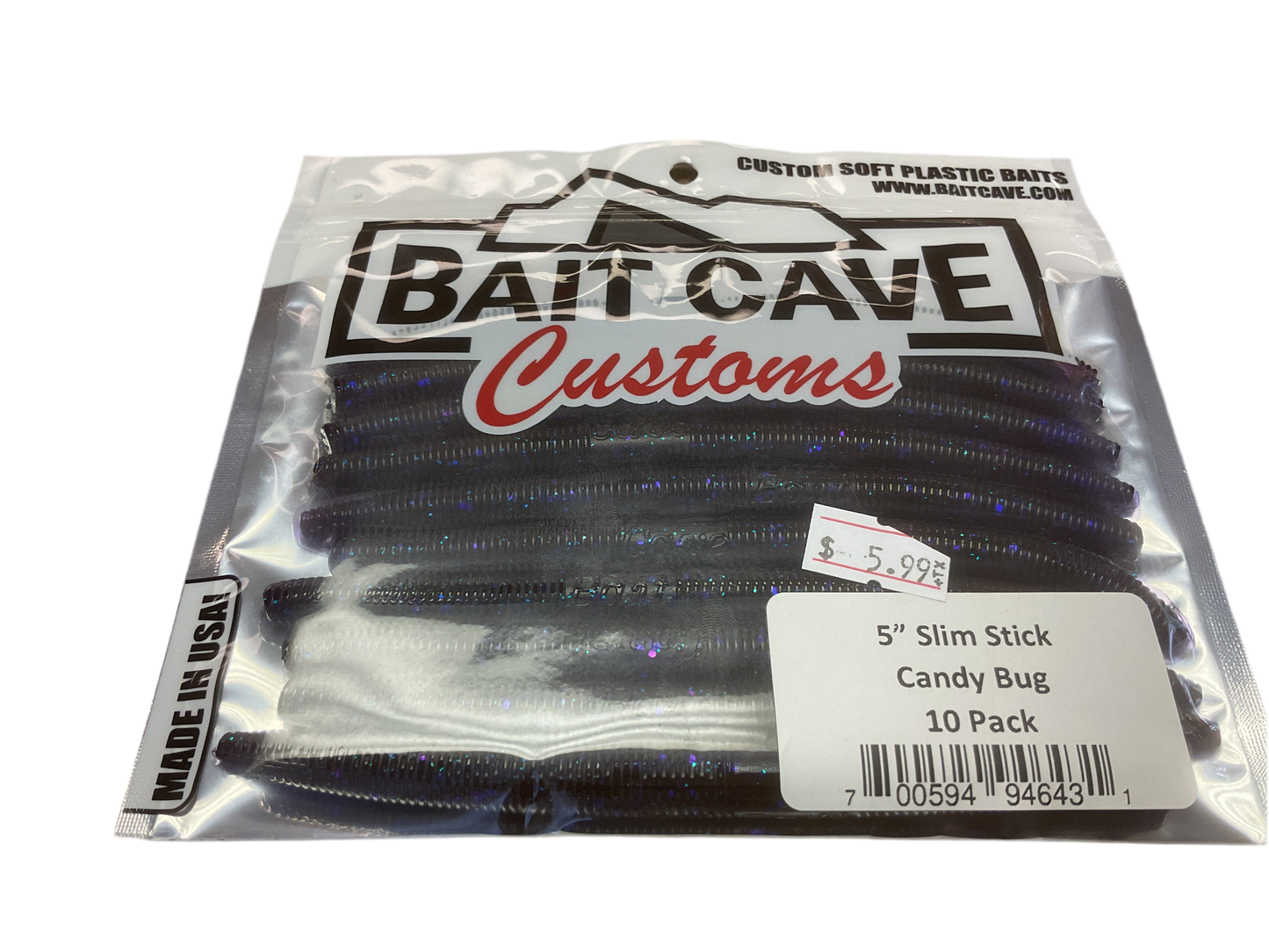 Bait Cave Customs 5” Slim Stick 10pk (Candy bug)