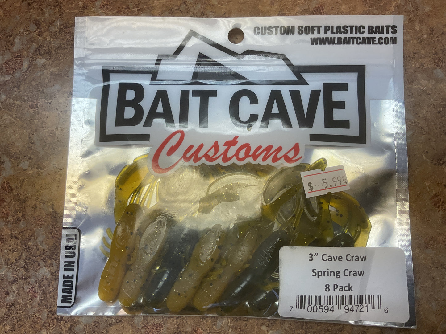Bait Cave Customs 3” Cave Craw 8pk (spring craw)