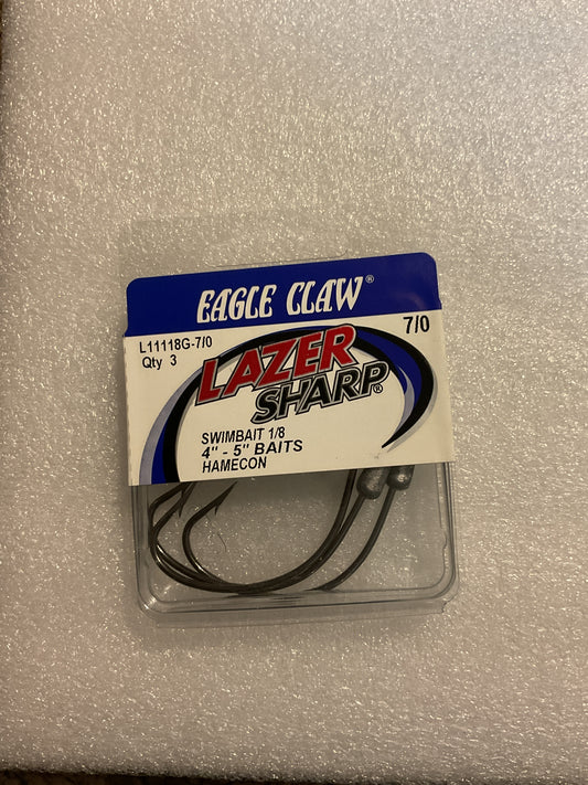 Eagle Claw Swimbait Hook 7/0-1/8oz