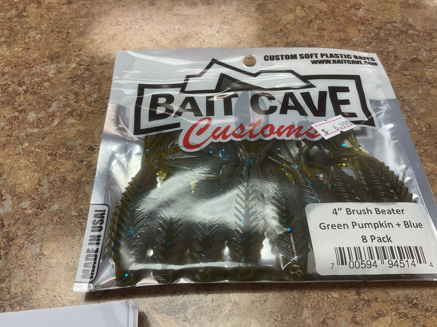 Bait Cave Customs 4” Brush Beater (Green Pumpkin Blue)