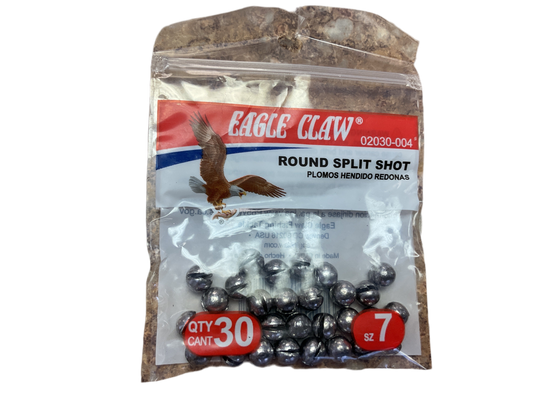 Eagle Claw round split shot size 7-30pk