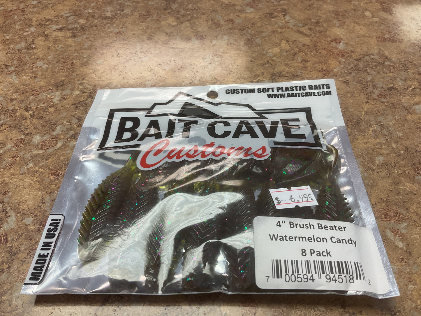 Bait Cave Customs 4” Brush Beater (Watermelon Candy)