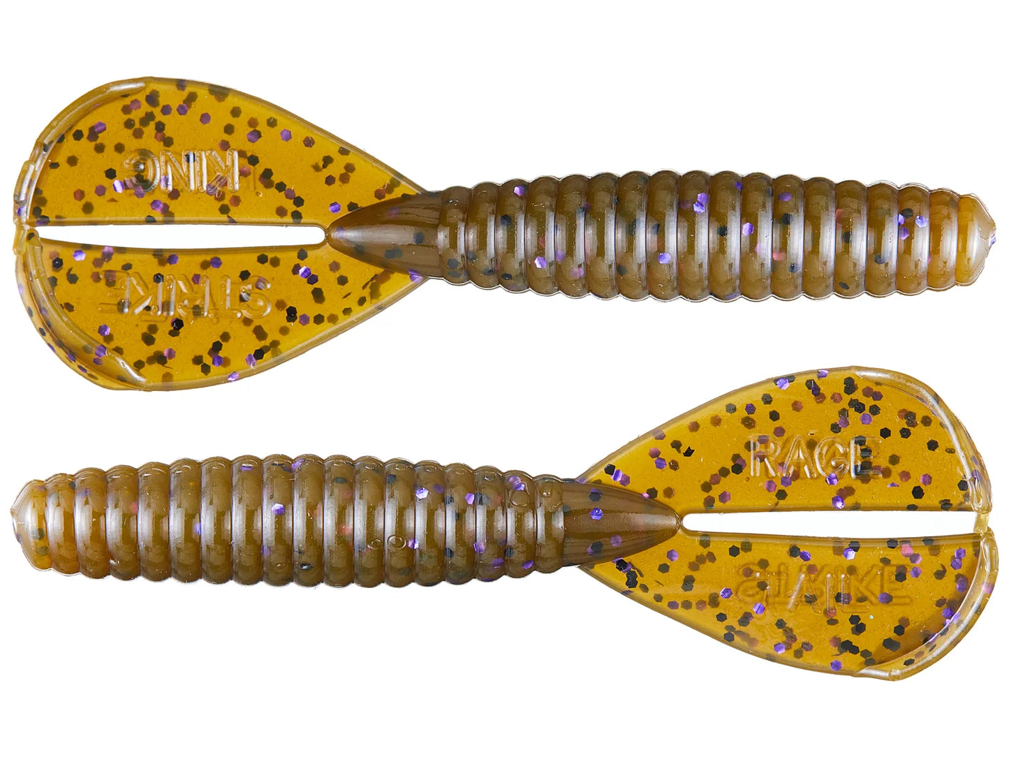Strike King Rage Menace Grub 3.5” (green pumpkin purple)