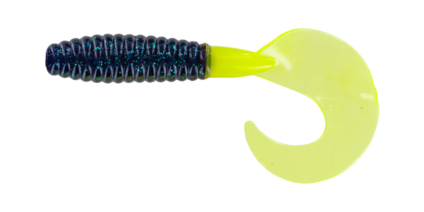 Big Bite Baits 2” Fat Grub 10 pk (junebug/chartreuse)