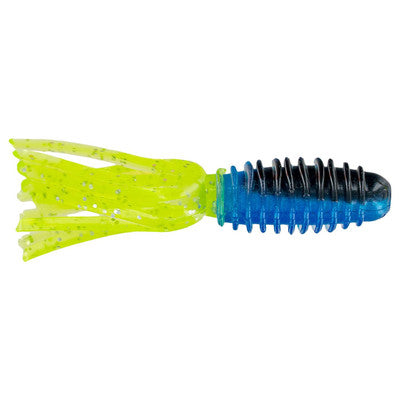 Big Bite Baits 1.75” Slab Tube 10 pk(black/blue/chartreuse shiner)