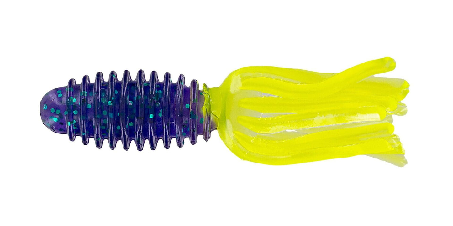 Big Bite Baits 1.75” Slab Tube 10 pk(junebug chartreuse))