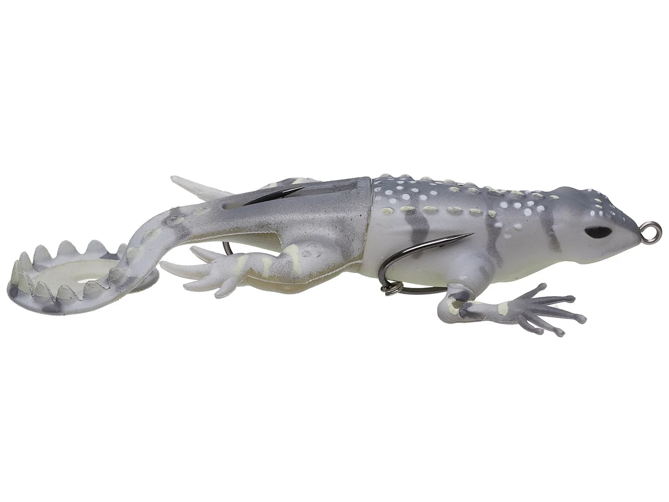 Lunkerhunt Hollow Body Skitter Lizard (albino glow)5.25”
