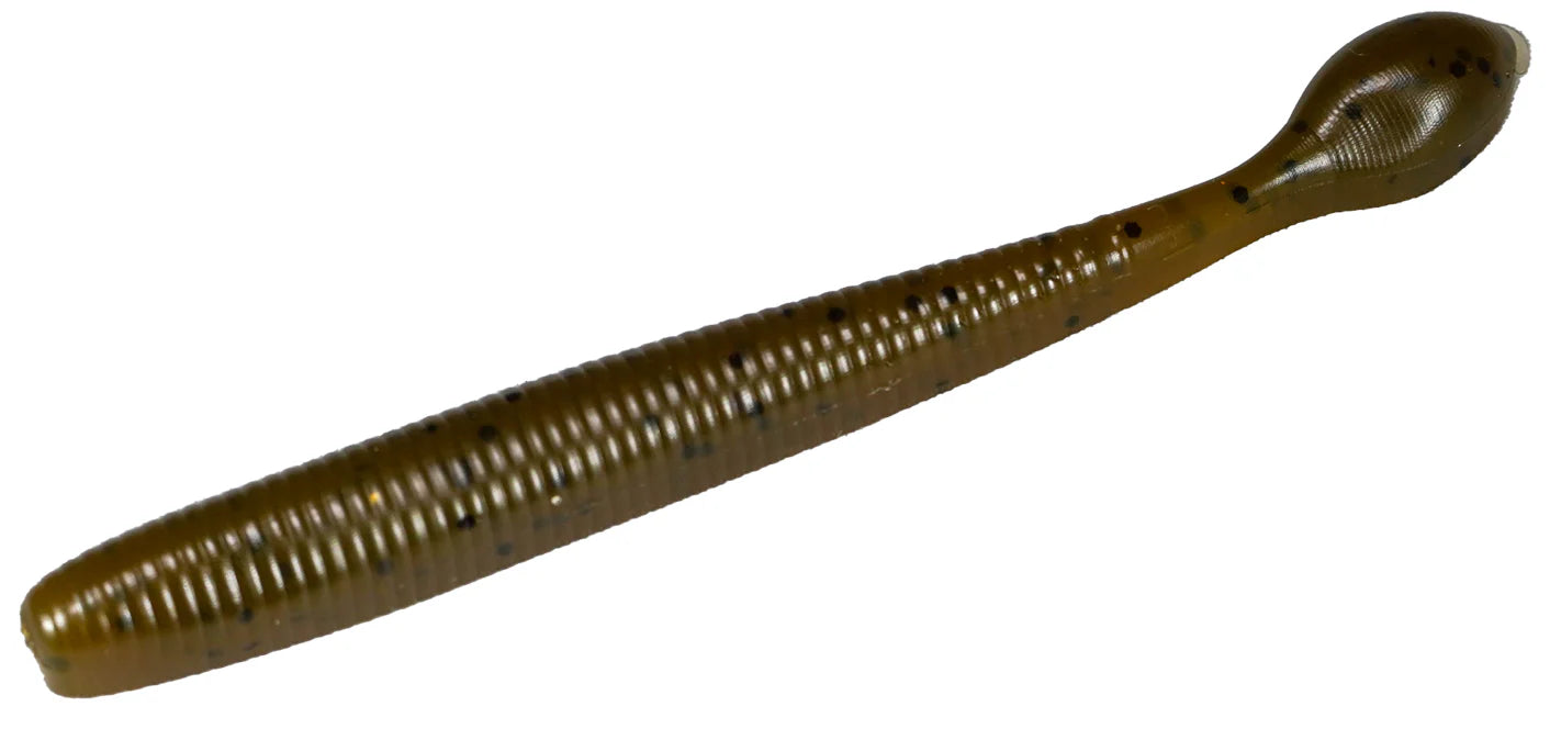 Bait Cave Customs 4” Flatworm 10pk (green pumpkin)