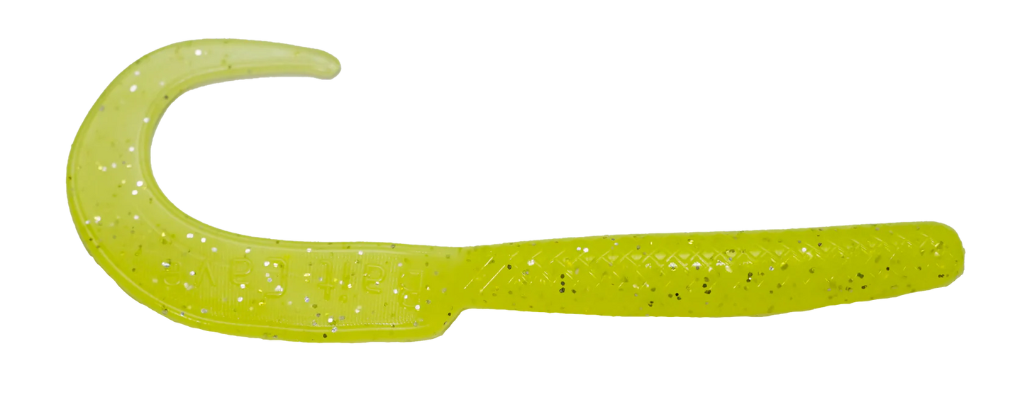 Bait Cave Customs Saber Tail 4” (chartreuse & white)
