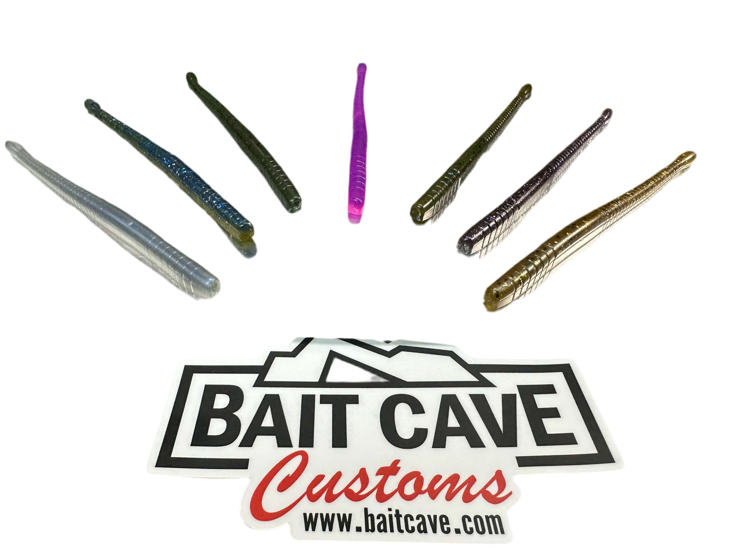 Bait Cave Customs  10” AB Worm (Watermelon Red)