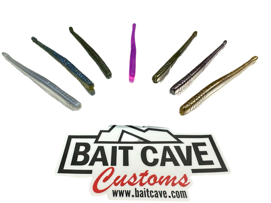 Bait Cave Customs  10” AB Worm (Watermelon Red)