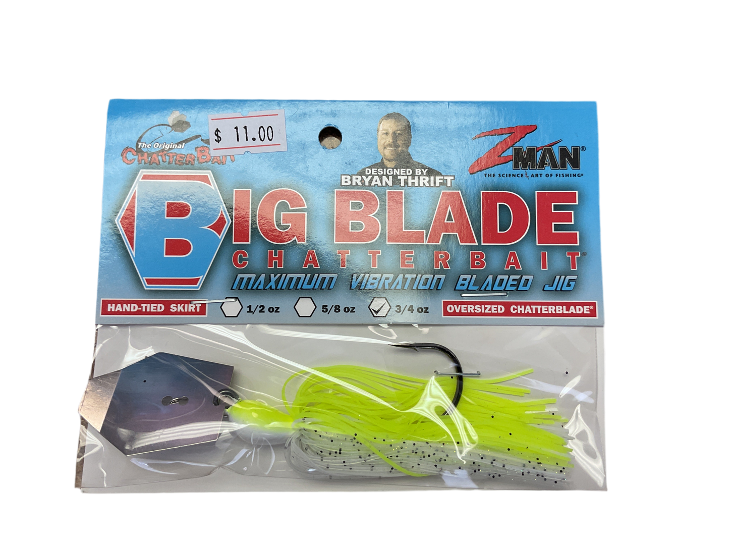 Zman Big Blade Chatterbait 5/8 (chartreuse/white)