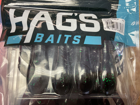 Hag’s Baits Cyclone Craw 4” (junebug)
