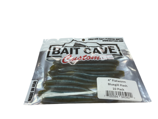 Bait Cave Customs 4” Flatworm 10pk (bluegill flash)