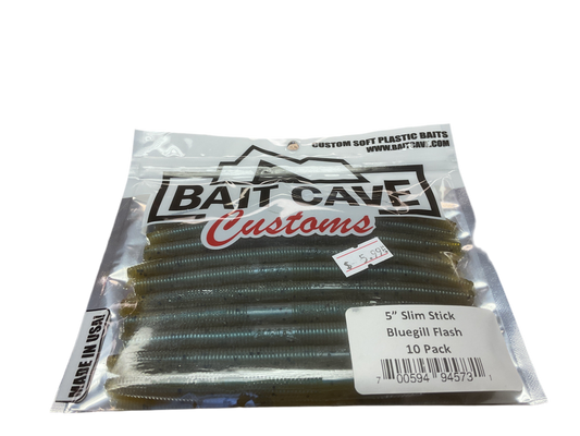 Bait Cave Customs 5” Slim Stick 10pk (bluegill flash)
