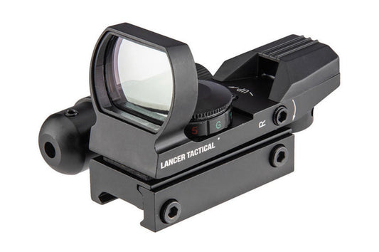 Lancer Tactical 4-Reticle Red/Green Dot Reflect Sight w/ Laser, Black