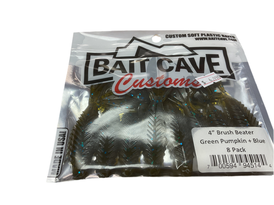 Bait Cave Customs 4” Brush Beater (Green Pumpkin Blue)