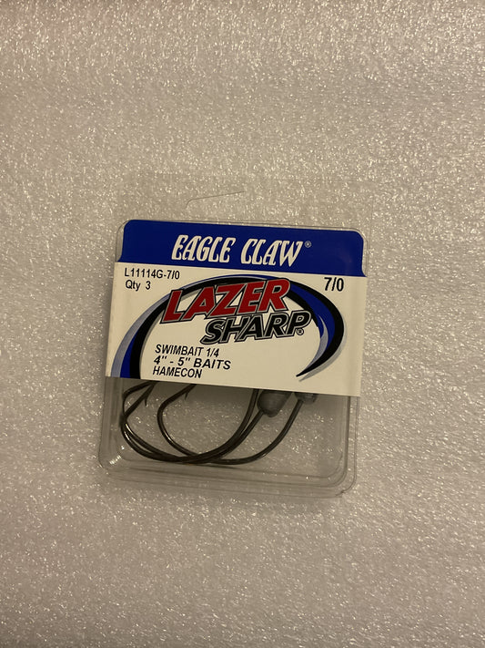 Eagle Claw Swimbait Hook 7/0-1/4oz