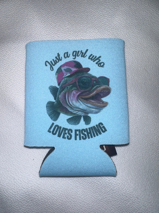Just A Girl Who Loves Fishing Koozie