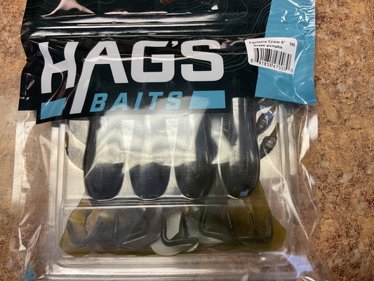 Hag’s Baits Cyclone Craw 4” (green pumpkin)