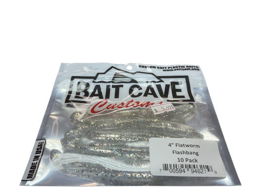 Bait Cave Customs 4” Flatworm 10pk (flashbang)