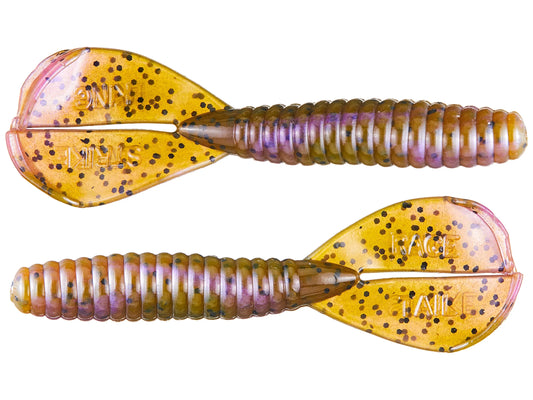 Strike King Rage Menace Grub 3.5”(green pumpkin purple swirl)