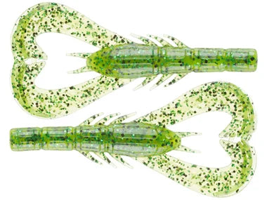 Googan Baits Krackin’ Craw 3” 10pk (chartreuse pepper/green fleck)