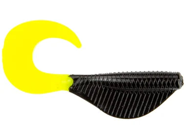 6th Sense Curly Clobber Grub 2” 12pk(black treuse)