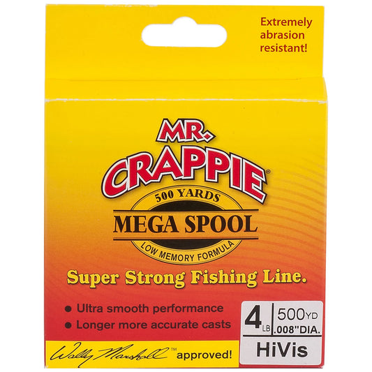 Mr. Crappie® MEGA Filler 4 Lb. - 500 Yards Monofilament HiVis
