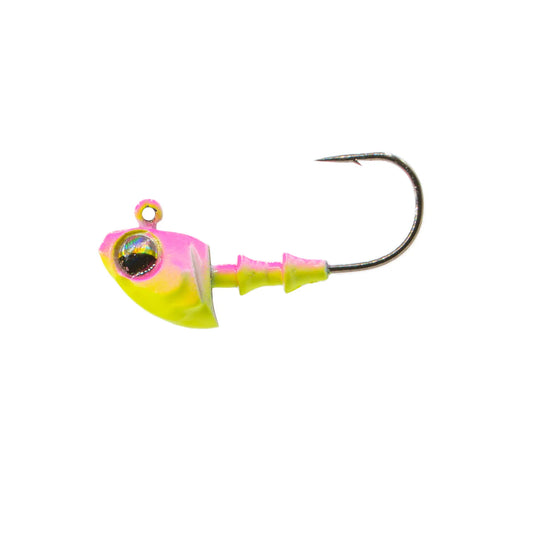 6th Sense Crappie Jigheads 5pk 1/16oz #4hook (pink treuse)
