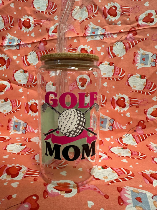 Golf Mom Glass Cup