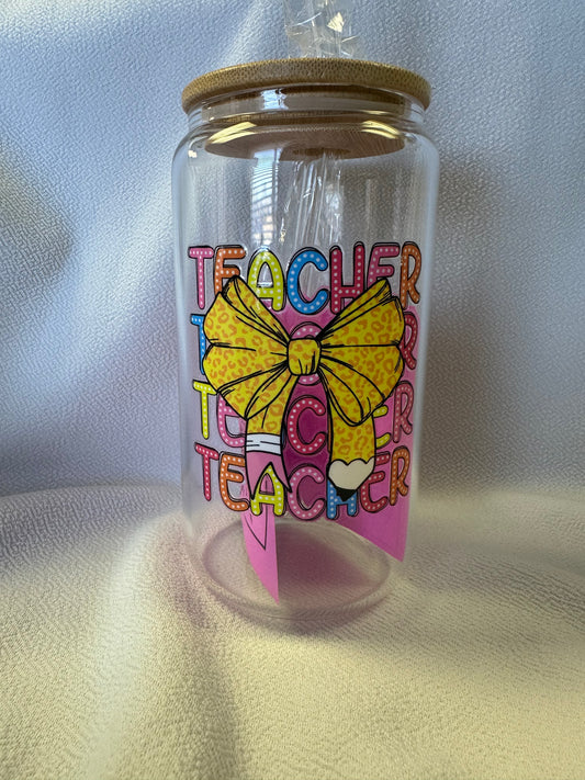 Teacher W/ Pencil Bow