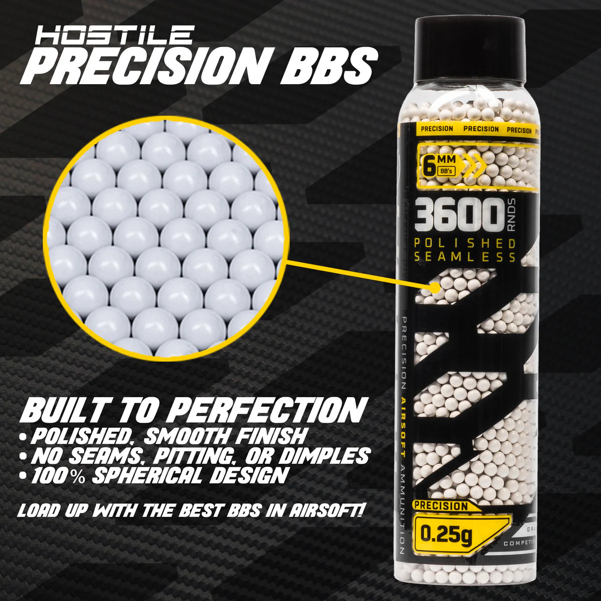 PRECISION .25G BB'S - 3600CT - WHITE