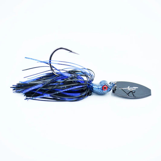 Motion Fishing 3/8oz Seeker Bladed Jig (Black/Blue)