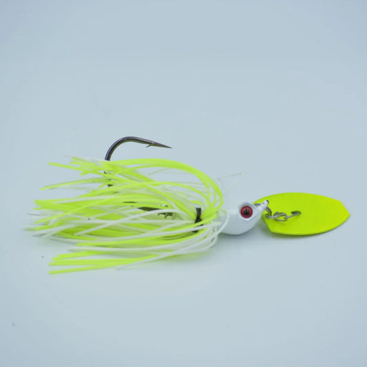 Motion Fishing 3/8oz Seeker Bladed Jig (White/Chrtreuse)